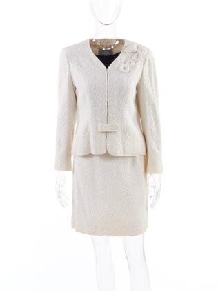 Catalog image of chanel | ivory tweed skirt suit