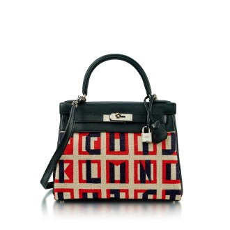 View 1 of Lot 1082: Toile De Camp Lettres Au Carré and Black Swift Kelly 28 Retourné Palladium Hardware, 2018 