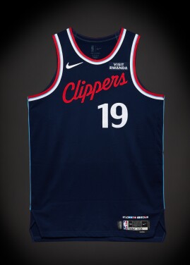 View 1 of Lot 41: Jahmyl Telfort ‘Rookie Debut’ Los Angeles Clippers 2025-2026 Game Worn Icon Edition Jersey