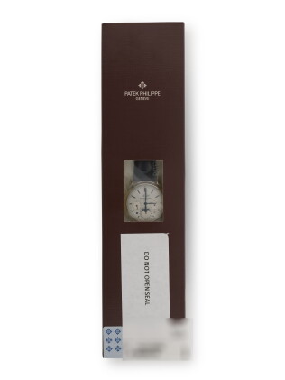 Catalog image of Ref. 5270G-001 Double-sealed white gold perpetual calendar chronograph wristwat…