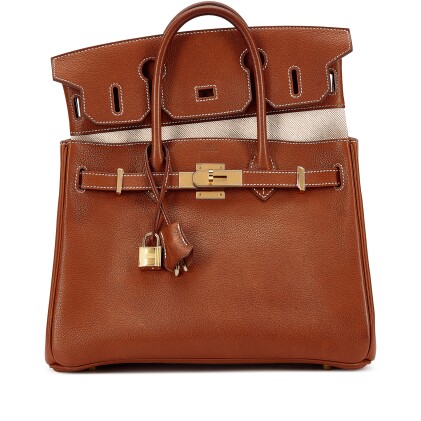 View 1 of Lot 1067: Limited Edition Fauve Barenia Faubourg and Toile 3 in 1 Birkin 30 Gold Hardware, 2022