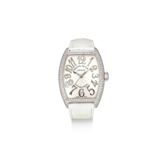 View 1 of Lot 8231: Cintrée Curvex, Reference 7500 SC AT FO REL D CD8 | A limited edition white gold and diamond-set wristwatch, Circa 2010 Cintrée Curvex | 型號7500 SC AT FO REL D CD8 | 限量版白金鑲鑽石腕錶，約2010年製