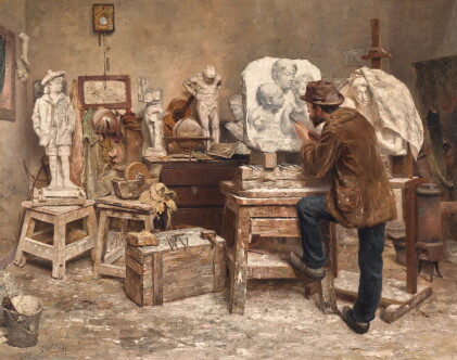 Catalog image of evert pieters | the sculptor alphonse van beurden in his studio