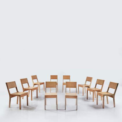 Catalog image of Set of Ten "Cork" Chairs