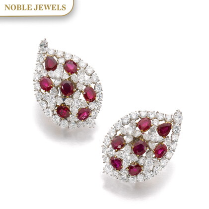 Catalog image of GRAFF | PAIR OF RUBY AND DIAMOND EAR CLIPS