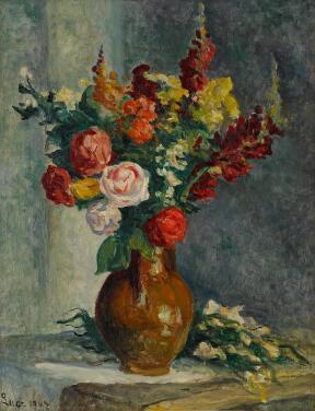 View 1 of Lot 206: Vase de fleurs