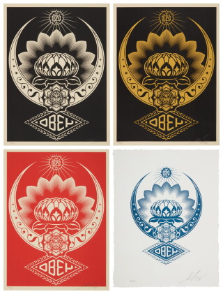 Catalog image of LOTUS ORNAMENT (BLACK); LOTUS ORNAMENT (GOLD/BLACK); LOTUS ORNAMENT (RED); and …