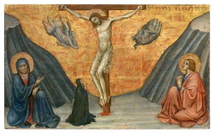 Catalog image of A Crucifixion with the Virgin, Saint John the Evangelist and a female donor figure