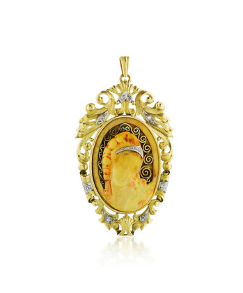 Catalog image of Pendentif ivoire et diamants | Ivory and diamond pendant