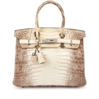 View 1 of Lot 7718: White Matte Niloticus Crocodile Himalaya Birkin 30 Palladium Hardware, 2011
