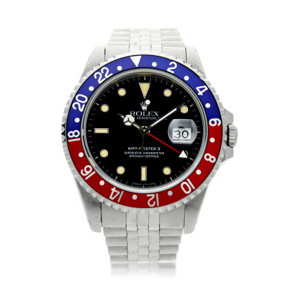 Catalog image of ROLEX | REFERENCE 16710 GMT-MASTER II 'PEPSI' A STAINLESS STEEL AUTOMATIC DUAL …