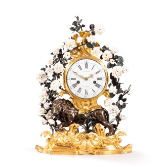 View 1 of Lot 445: An important Louis XV clock au lion, circa 1750, the model attributed to Jean-Joseph de Saint-Germain (1719-1791)