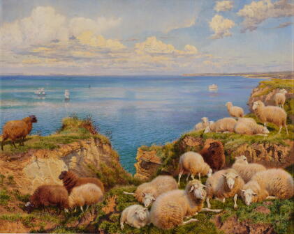 Catalog image of Picardy Sheep Before Shearing on the Cliff, Ambleteuse Bay