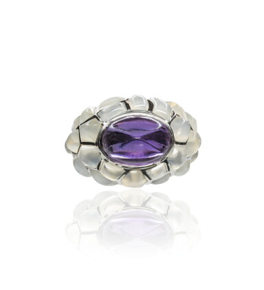 Catalog image of amethyst and moonstone ring, michele della valle