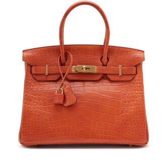 View 1 of Lot 100: Sanguine Matte Alligator Birkin 30 Gold Hardware, 2014