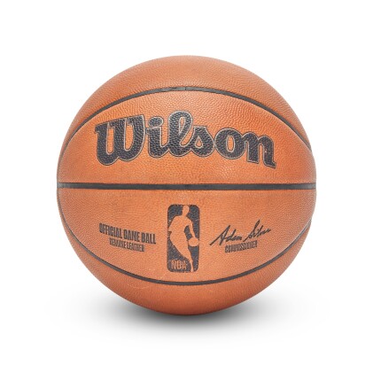 View 1 of Lot 222: Game Used 2024-2025 Dallas Mavericks vs. Toronto Raptors Basketball | Anthony Davis Triple-Double Game