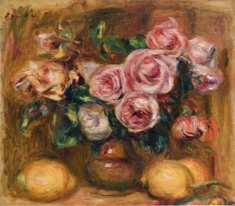 View 1 of Lot 213: Vase de roses et citrons - fragment