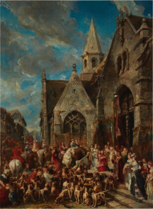 Catalog image of louis gabriel eugène isabey | st. hubert's day (the blessing of the hounds)