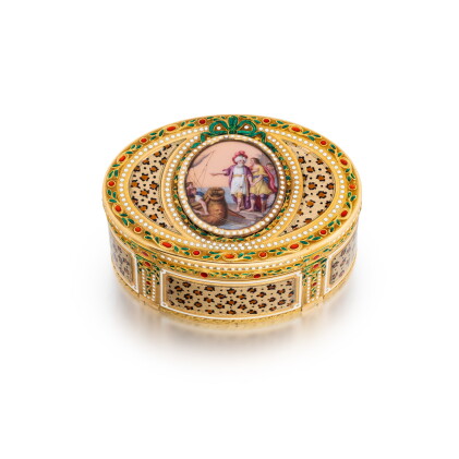 Catalog image of A gold and enamel snuff box, Joseph-Etienne Blerzy, Paris, 1776