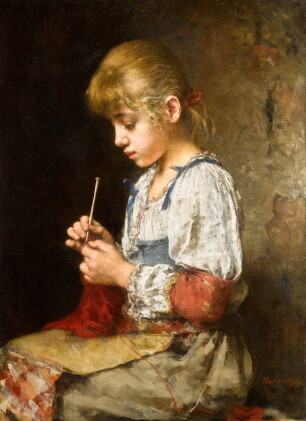 Catalog image of Girl Crocheting