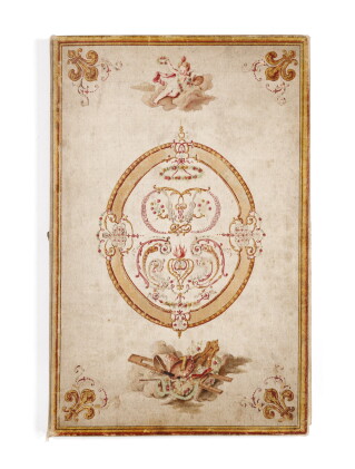 Catalog image of [DROUAIS]. Fête de madame Drouais. Manuscrit vers 1773-1774. Reliure en soie pe…
