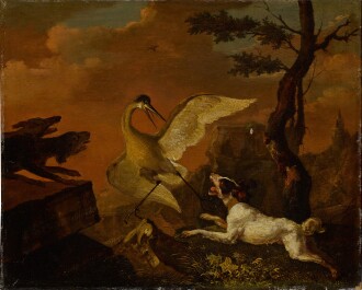 View 1 of Lot 240: Dogs hunting a heron
