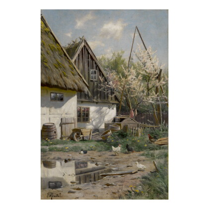 Catalog image of peder mønsted | farmhouse with chickens