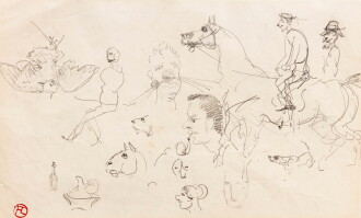 View 1 of Lot 12: Recto: Croquis; Verso: Croquis