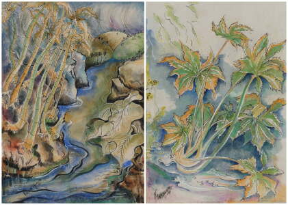 Catalog image of Paisaje Cubano & Begonias [Two Works]