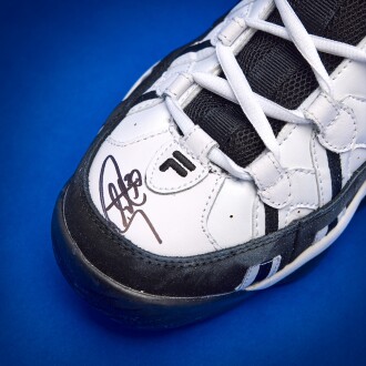 View 1 of Lot 75: Stephen Curry 2025-2026 Worn Dual-Signed ‘FILA Stackhouse Retro’