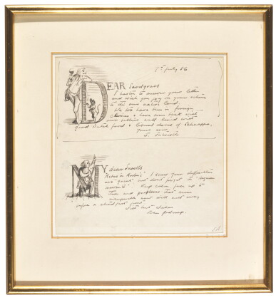 Catalog image of ardizzone, three "snodgrass" letters on two sheets, [c. 1960s]