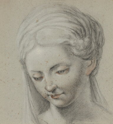 Catalog image of Study of Elegant Hands; Head study of a Woman looking downward; Head study of a…