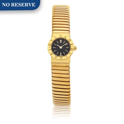 Catalog image of bulgari | tubogas, ref bb192t yellow gold bracelet watch circa 1990