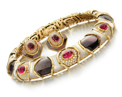 Catalog image of vacheron constantin | mother-of-pearl, ruby and diamond demi-parure