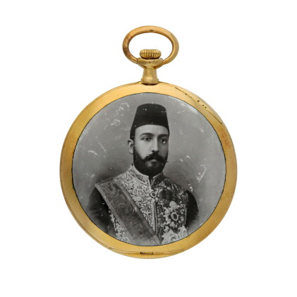 Catalog image of Retailed by L. Kramer & Co.: A yellow gold open faced watch made for the Egypti…