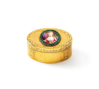 View 1 of Lot 125: Tabatière en or, émail et pierres précieuses, par Charles-Alexandre Bouillerot, Paris, 1772-1773