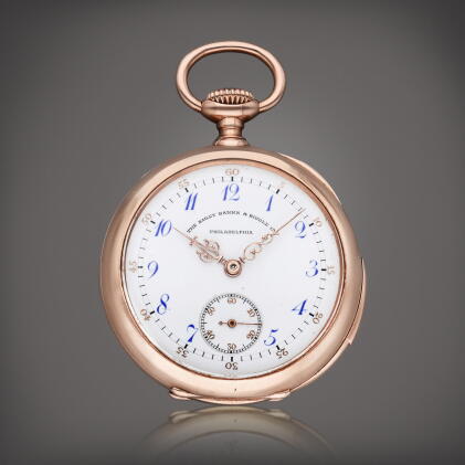 Catalog image of Retailed by Bailey Banks & Biddle Co.: A rare and small pink gold open faced mi…