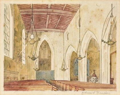 Catalog image of edward bawden, r.a. | an english church interior