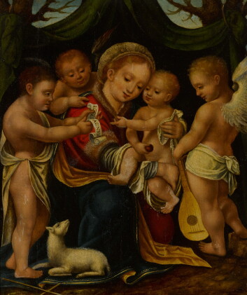 Catalog image of Madonna and Child with the infant St. John the Baptist and angels