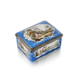 View 1 of Lot 76: A Continental Porcelain Snuff Box, probably 19th Century
