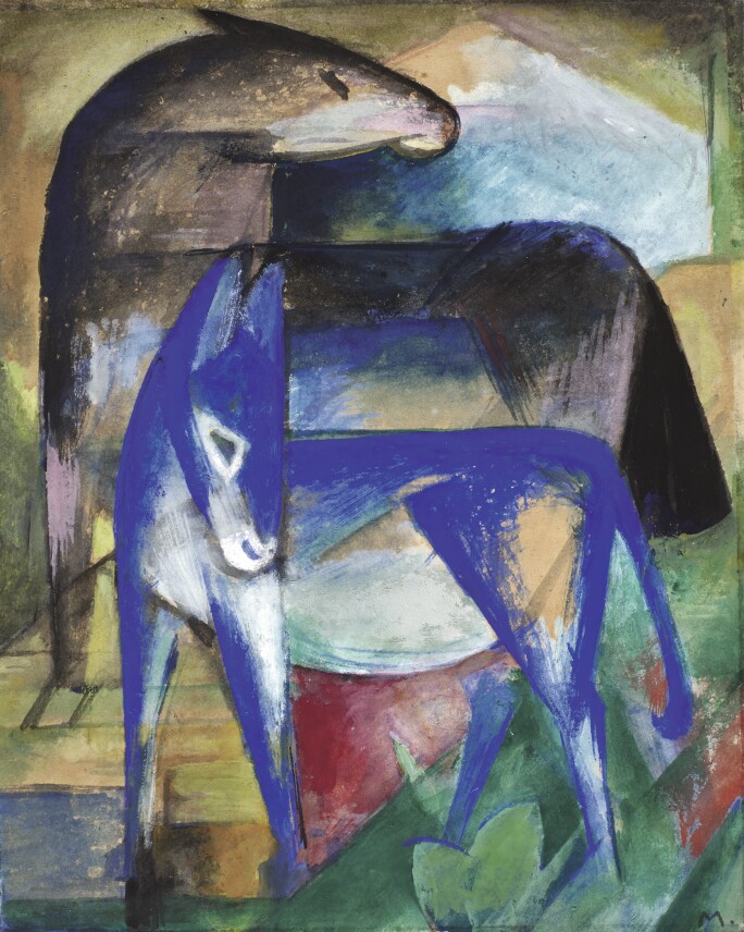 Franz Marc, Zwei blaue Esel (Two Blue Donkeys) (1912) (est. £1,000,000-1,500,000)