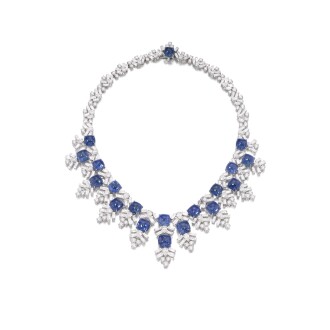 View 1 of Lot 273: Elegant sapphire and diamond necklace | 海瑞溫斯頓 | 藍寶石配鑽石項鏈
