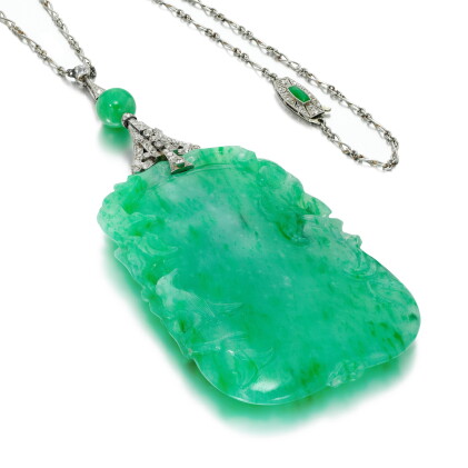 Catalog image of Liberty, attributed to | Jadeite and diamond necklace, circa 1910