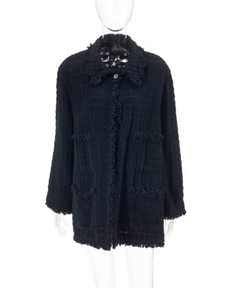 Catalog image of black cotton-blend coat