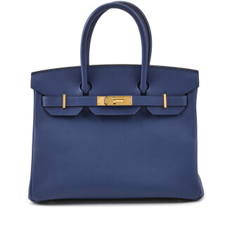 View 1 of Lot 41: Bleu Brighton Epsom Birkin 30 Gold Hardware, 2018