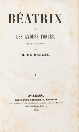 View 1 of Lot 53: Béatrix. Paris, 1839. 2 vol. in-8. Demi-veau de l'ép. Edition originale de la bibliothèque d'André Maurois.