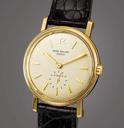 Catalog image of Reference 3435 | A yellow gold wristwatch, Retailed by Gübelin, Made in 1966 | …