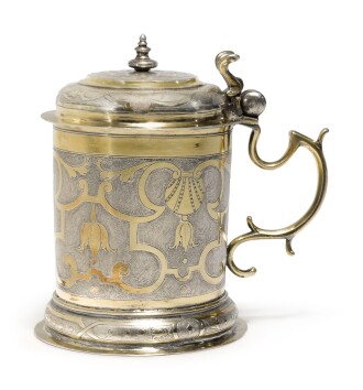 View 1 of Lot 9: A German Parcel-Gilt Silver Tankard, Early 18th Century