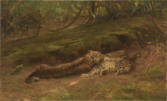 View 1 of Lot 121: Leopards at rest