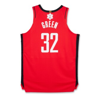 View 1 of Lot 52: Jeff Green ‘Christmas Day’ Houston Rockets 2025-2026 Game Issued Icon Edition Jersey | Probable Wear